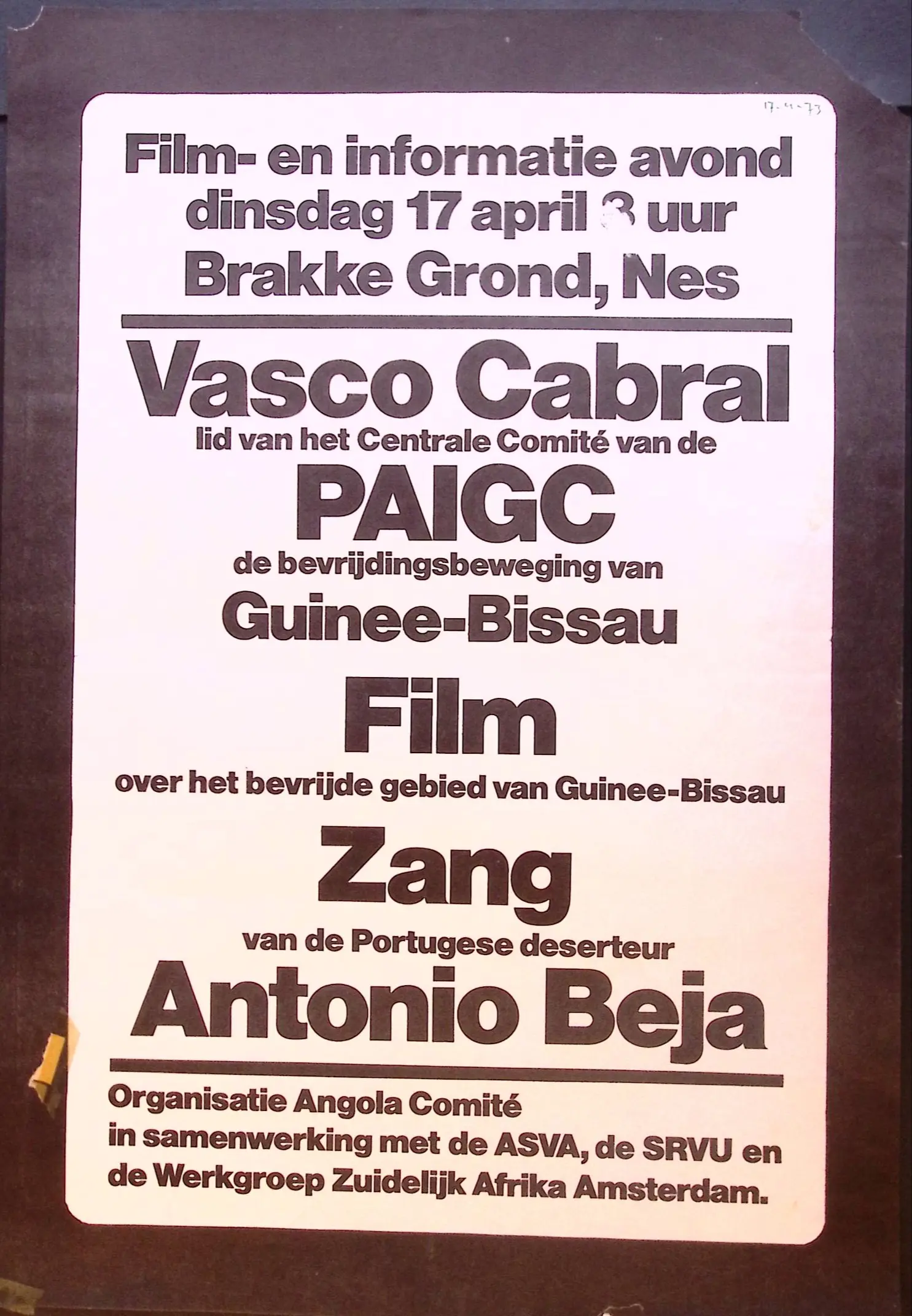 De stijl van posters over Solidariteit Angola